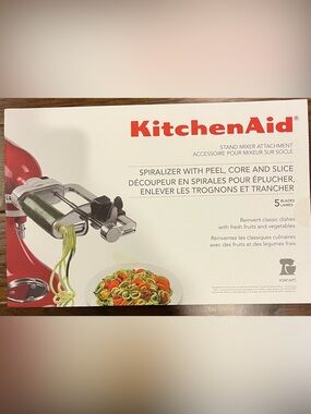 KitchenAid 5 Blade Spiralizer Peel Core Slice Attachment For Stand Mixer